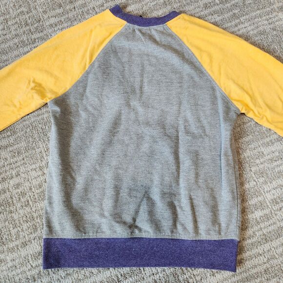 NBA 4 Her Los Angeles Lakers Raglan pullover sweatshirt gold purple grey size S - Picture 10 of 11